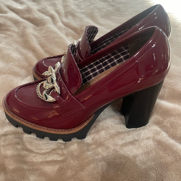 Antonio Melani Chunky Lug Platform Shoe Burgundy (8M) NWT - Picture 3 of 9